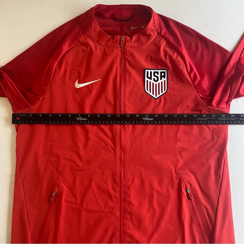 Nike USMNT Soccer Anthem Jacket Mens L SLIM Red Full Zip USA American Football - Picture 14 of 15